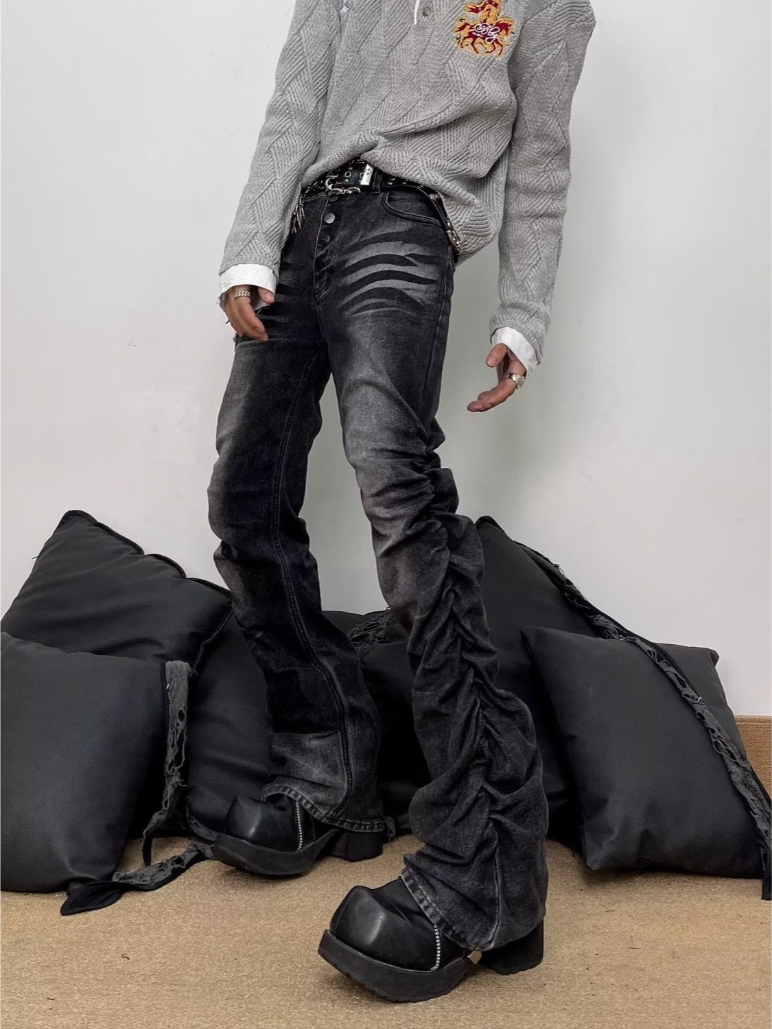 Washed Black Grey Men's Slim S - Streetwear Brand Denim recension och pris