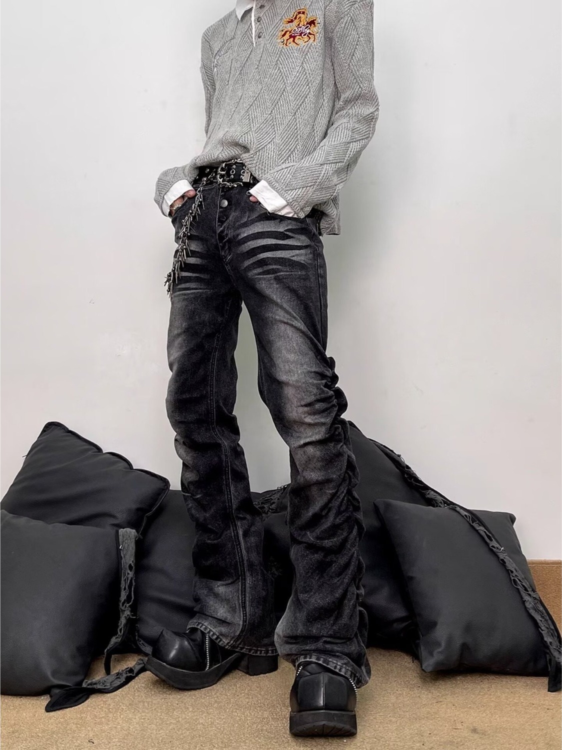 Washed Black Grey Men's Slim S - Streetwear Brand Denim recension och pris