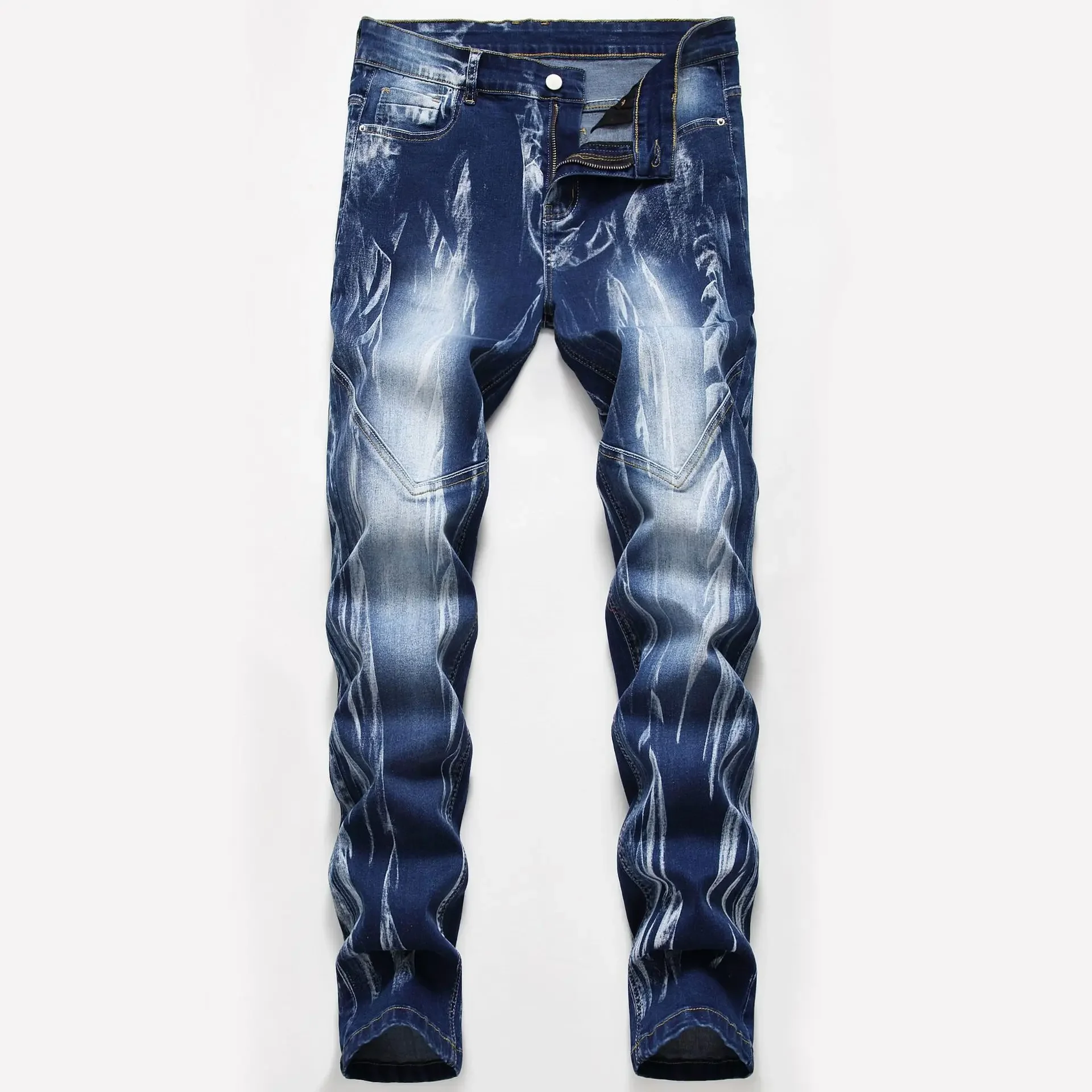 Fashion Print Men's Elasticity - Streetwear Brand Denim recension och pris