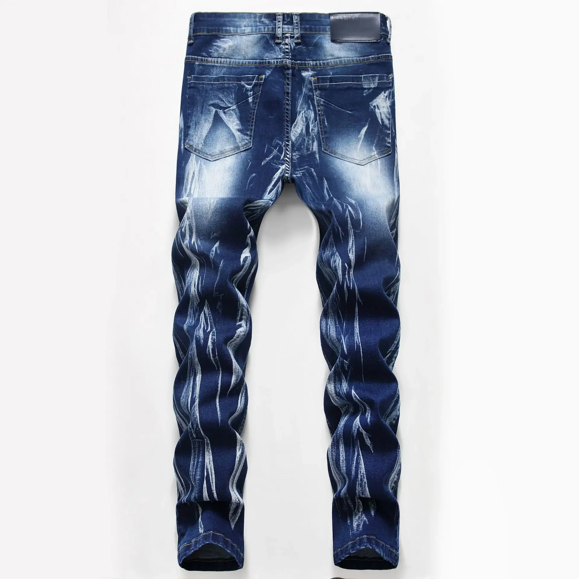 Fashion Print Men's Elasticity - Streetwear Brand Denim recension och pris