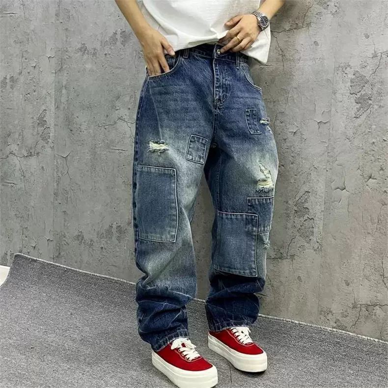Brand Splicing Jeans Autumn Fa - Streetwear Brand Denim recension och pris
